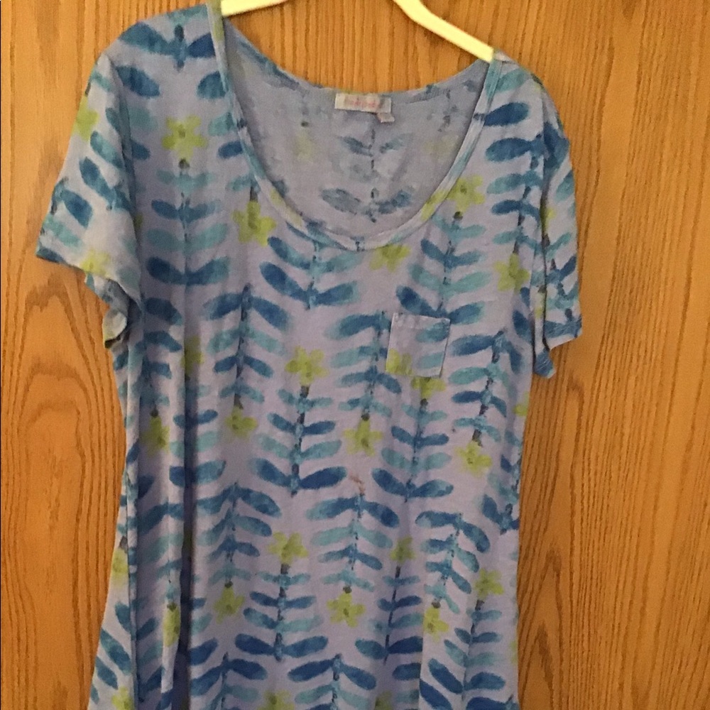 Fresh Produce blouse, tropical print, Size 1X, NWT